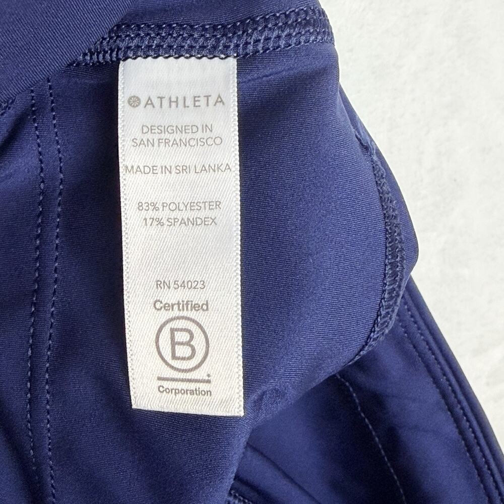 Athleta Navy Blue Accelerate 7/8 Tight Leggings XS Zero Edge Hem Activewear - Picture 7 of 9